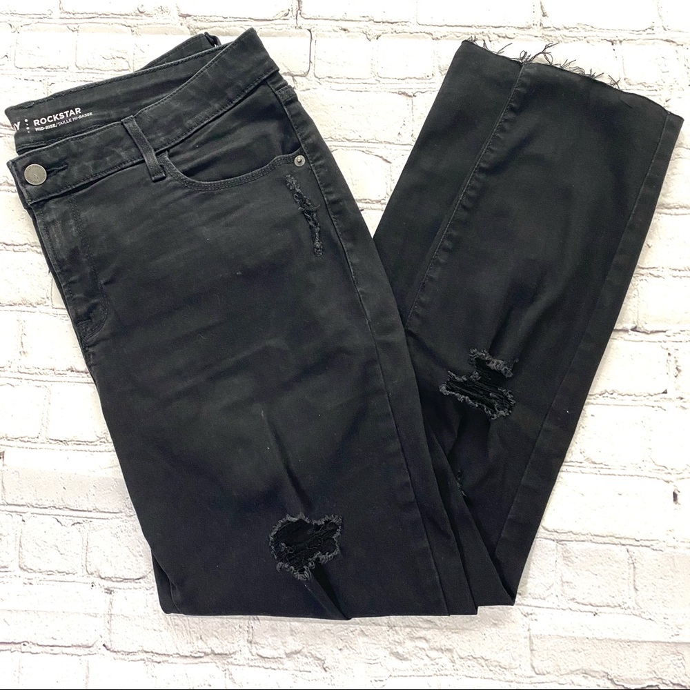 Old Navy Black Rockstar Distressed Skinny Jeans